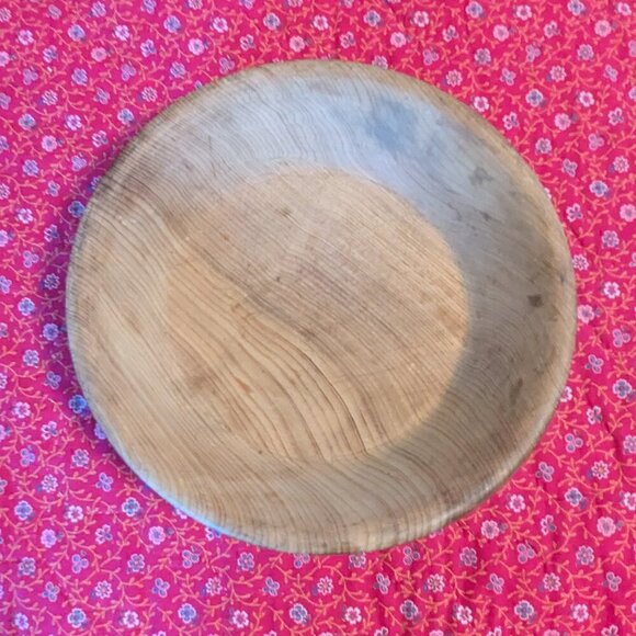 Vintage Primitive Wood Oak Bowl Handmade Artisan Boho Rustic Cottage Core - Picture 6 of 7